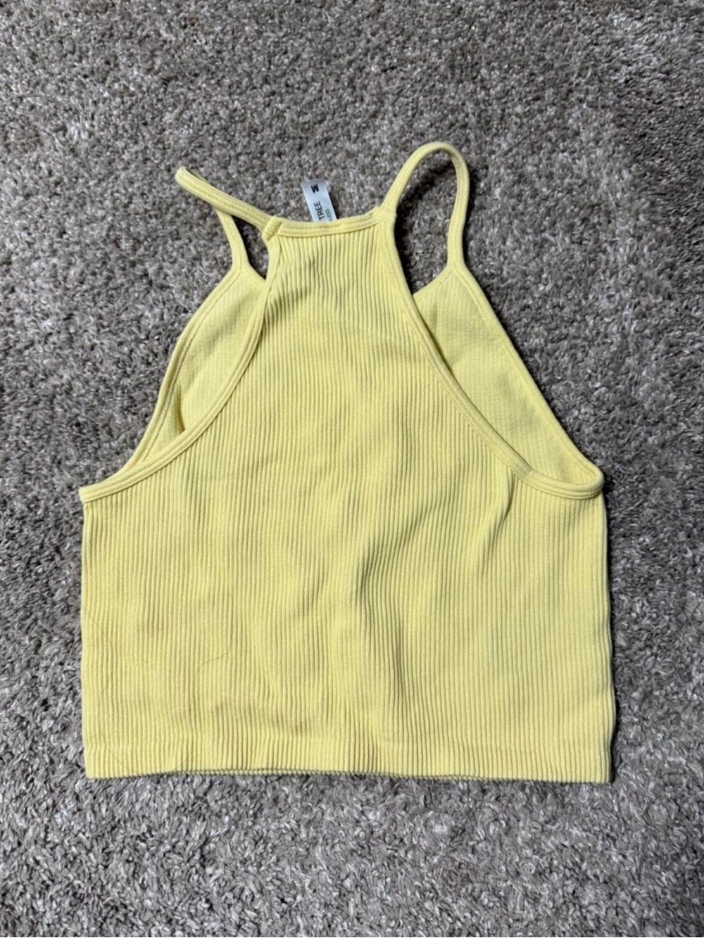 Love Tree Lemon Ribbed High-Neck Racerback Crop Tank - Picture 3 of 3